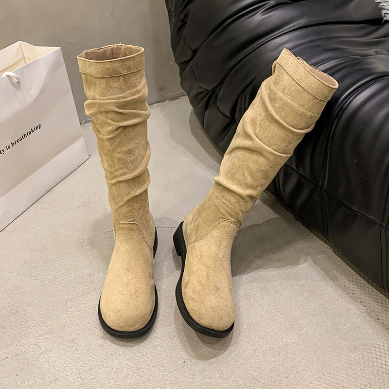 Bottes montantes slim pour femmes, idéales pour l'automne et l'hiver
