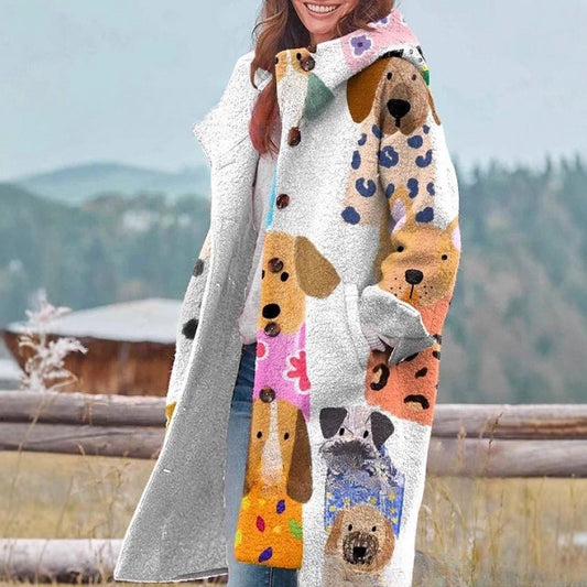 Nouveau cardigan à revers boutonné, cardigan rayé à capuche