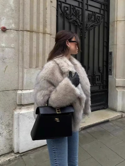 Haut en fausse fourrure pour femme, automne-hiver