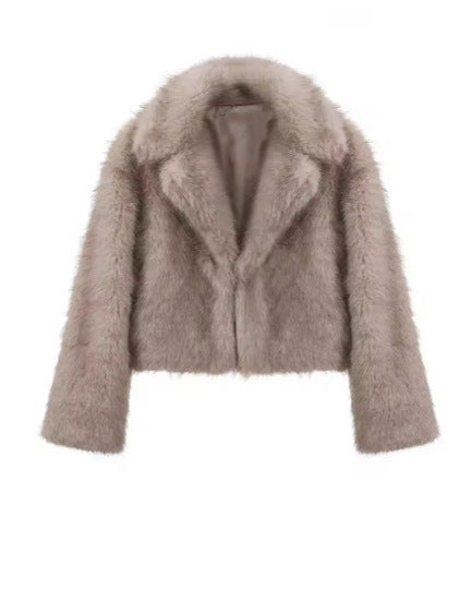 Haut en fausse fourrure pour femme, automne-hiver